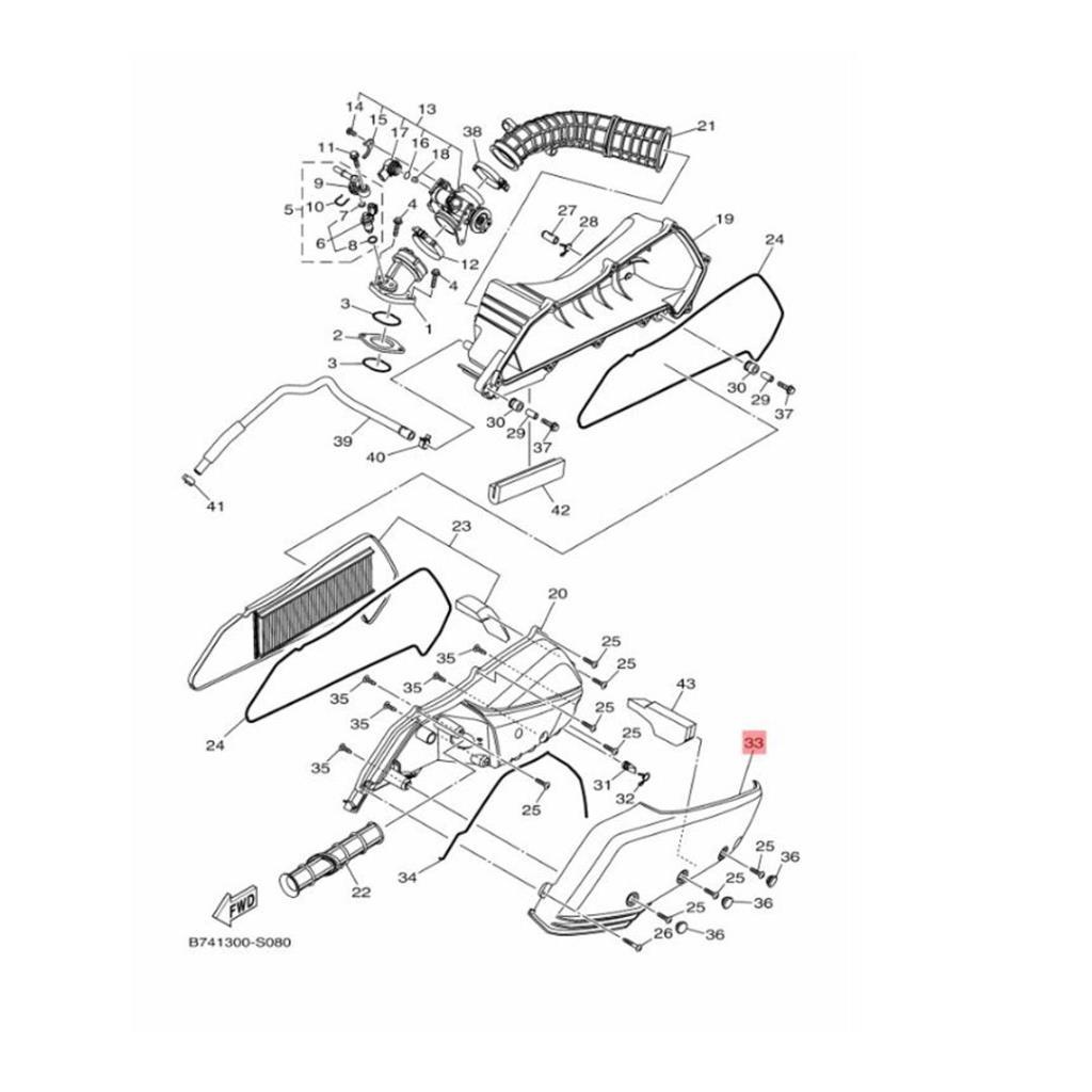 Yamaha xmax 250 / xmax 300 hava filtresi dış kapak (2018-2026) - b74e44170000 - ride4moto Yamaha XMAX 250 / XMAX 300 Hava Filtresi Dış Kapak (2018-2026) - B74E44170000 - Görsel 3