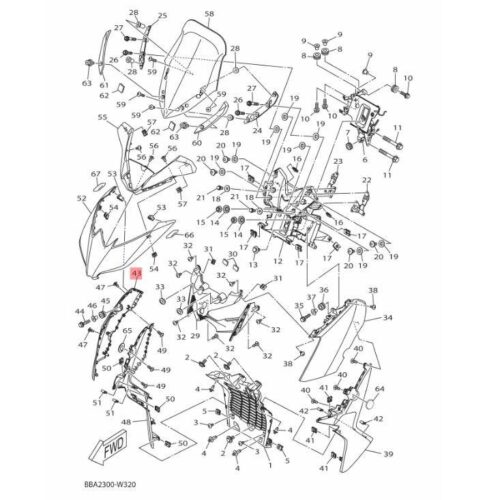 Yamaha XMAX 250 / XMAX 300 Sağ Ön Göğüs Nardo Gri (2021-2022) - BL1F8377003E - Ride4Moto