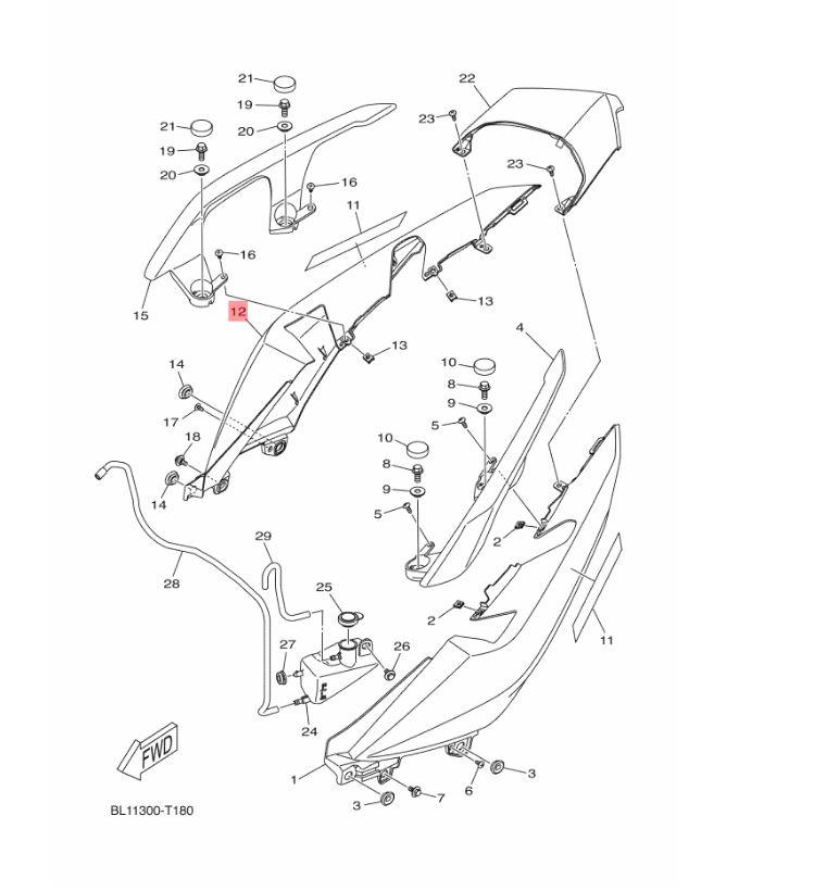 Yamaha xmax 250 / xmax 300 sağ yan grenaj petrol yeşili (2022) - bl1f174100pb - ride4moto Yamaha XMAX 250 / XMAX 300 Sağ Yan Grenaj Petrol Yeşili (2022) - BL1F174100PB - Görsel 2