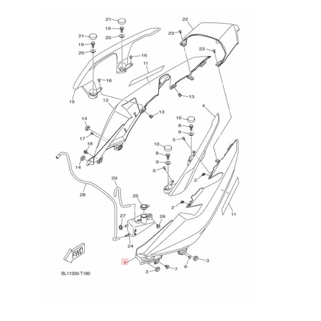 Yamaha xmax 250 / xmax 300 sol yan grenaj nardo gri (2021-2022) - bl1f1731003e - ride4moto Yamaha XMAX 250 / XMAX 300 Sol Yan Grenaj Nardo Gri (2021-2022) - BL1F1731003E - Görsel 2