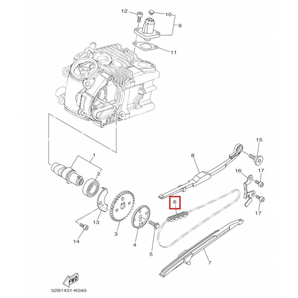 Yamaha delight 115 eksantrik zinciri (2014-2018) - 94568a609000 - ride4moto Yamaha Delight 115 Eksantrik Zinciri (2014-2018) - 94568A609000 - Görsel 3