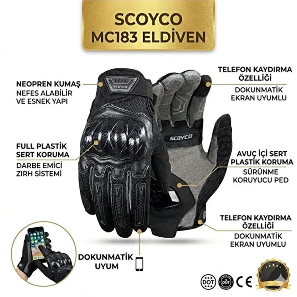 Scoyco mc183 siyah motosiklet eldiveni - ride4moto Scoyco MC183 Siyah Motosiklet Eldiveni - Görsel 3