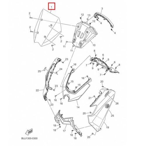 Yamaha NMAX 125 / NMAX 155 Siperlik Camı (2025-2026) - BLSF61AA0000 - Ride4Moto