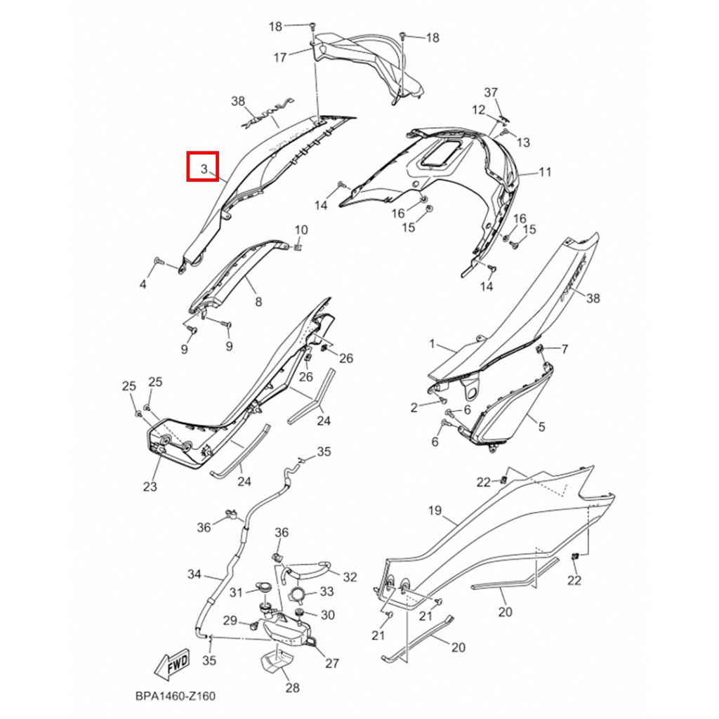 Yamaha nmax sağ sele altı grenaj dark magma (2025-2026) - blsf172100p0 - ride4moto Yamaha NMAX Sağ Sele Altı Grenaj Dark Magma (2025-2026) - BLSF172100P0 - Görsel 2