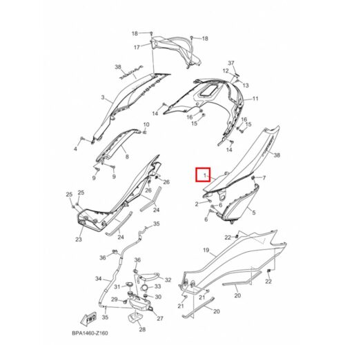 Yamaha nmax sol sele altı grenaj dark magma (2025-2026) - blsf171100p0 - ride4moto Yamaha NMAX Sol Sele Altı Grenaj Dark Magma (2025-2026) - BLSF171100P0 - Ride4Moto