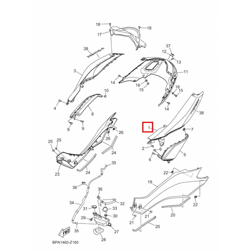 Yamaha nmax sol sele altı grenaj dark magma (2025-2026) - blsf171100p0 - ride4moto Yamaha NMAX Sol Sele Altı Grenaj Dark Magma (2025-2026) - BLSF171100P0 - Görsel 2