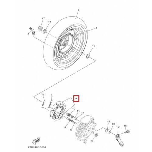 Yamaha Delight 125 Arka Fren Balatası (2017-2024) - 1S9F530K00 - Ride4Moto